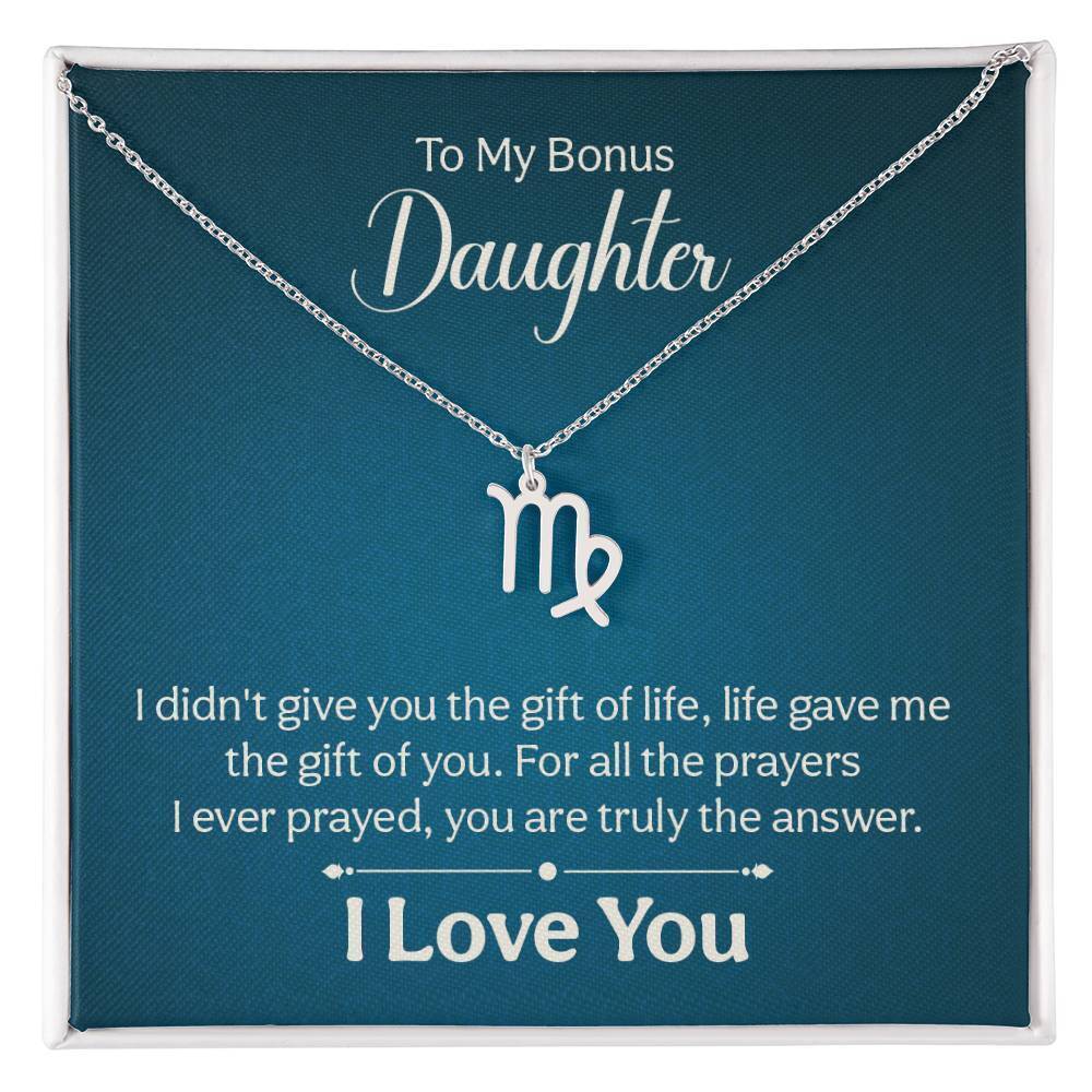 Gift of Life Virgo  Zodiac Necklace Silver Tone Standard Box